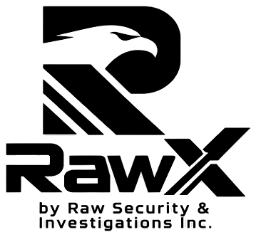 RawX stacked eagle-and-X logo by Raw Security & Investigations Inc.